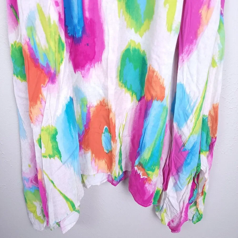 Natori Artsy Abstract Asymmetric Aurora Dress Size Medium